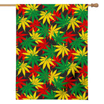 Classic Hemp Leaves Reggae Pattern Print House Flag