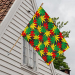 Classic Hemp Leaves Reggae Pattern Print House Flag