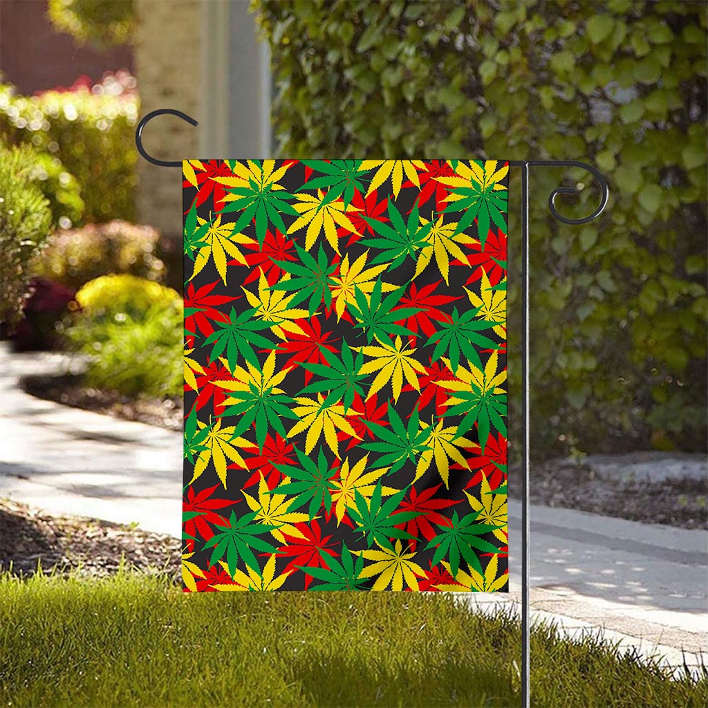 Classic Hemp Leaves Reggae Pattern Print House Flag
