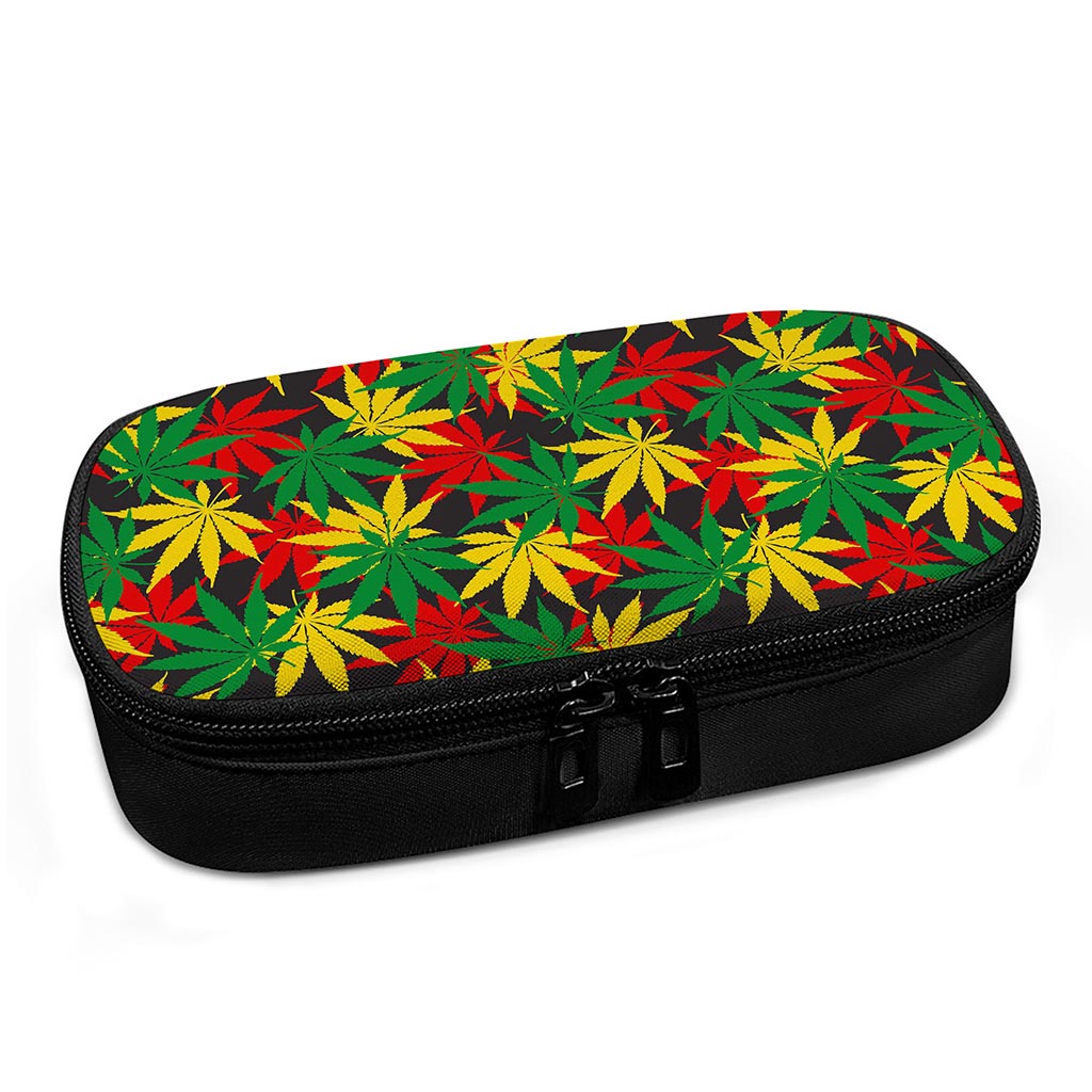 Classic Hemp Leaves Reggae Pattern Print Insulin Cooler Travel Case