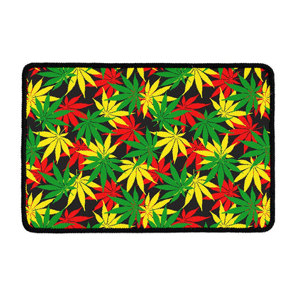 Classic Hemp Leaves Reggae Pattern Print Kitchen Mat