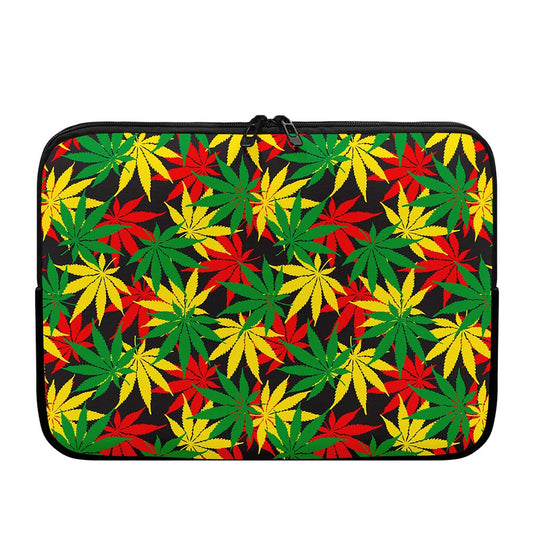 Classic Hemp Leaves Reggae Pattern Print Laptop Sleeve