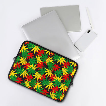 Classic Hemp Leaves Reggae Pattern Print Laptop Sleeve