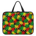 Classic Hemp Leaves Reggae Pattern Print Laptop Sleeve With Handle