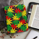 Classic Hemp Leaves Reggae Pattern Print Leather Bible Cover