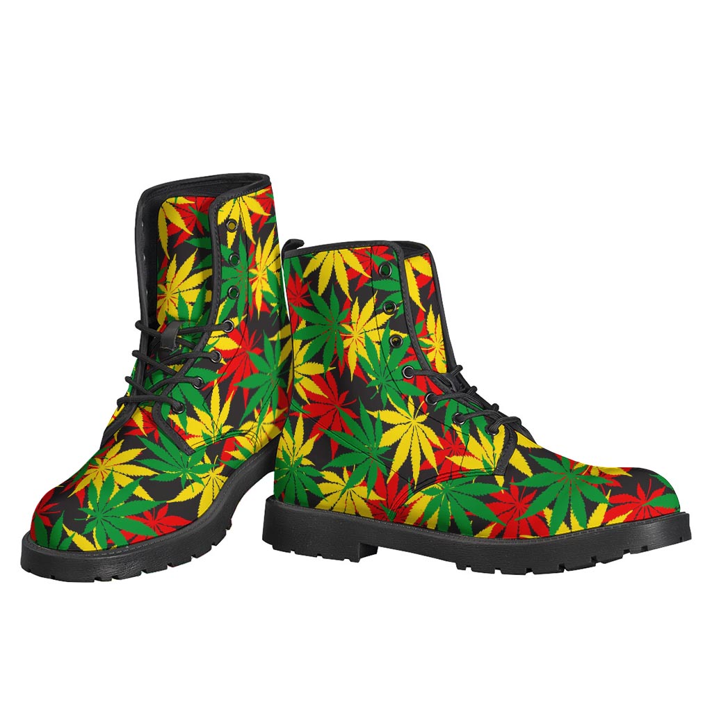 Classic Hemp Leaves Reggae Pattern Print Backpack