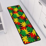Classic Hemp Leaves Reggae Pattern Print Long Kitchen Mat