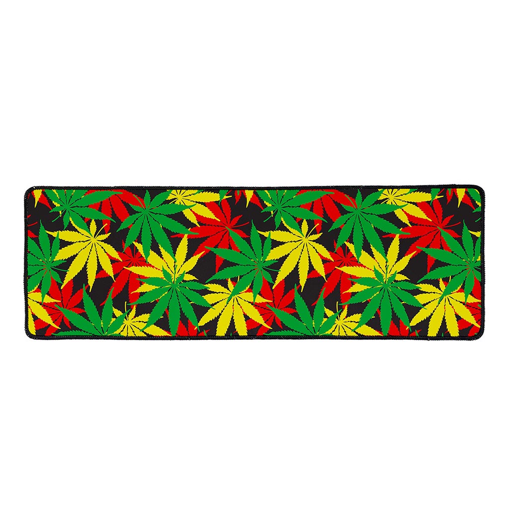 Classic Hemp Leaves Reggae Pattern Print Long Kitchen Mat