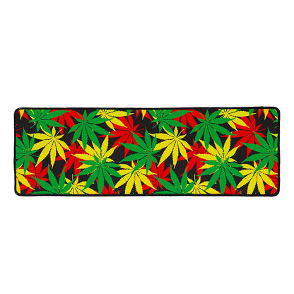 Classic Hemp Leaves Reggae Pattern Print Long Kitchen Mat