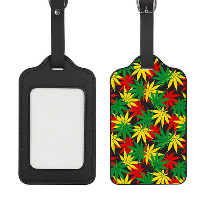 Classic Hemp Leaves Reggae Pattern Print Luggage Tag