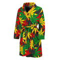 Classic Hemp Leaves Reggae Pattern Print Men's Bathrobe