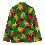 Classic Hemp Leaves Reggae Pattern Print Men's Blazer