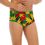 Classic Hemp Leaves Reggae Pattern Print Men's Briefs