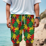 Classic Hemp Leaves Reggae Pattern Print Men's Cargo Shorts