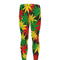 Classic Hemp Leaves Reggae Pattern Print Men's Leggings
