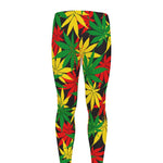 Classic Hemp Leaves Reggae Pattern Print Men's leggings