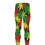 Classic Hemp Leaves Reggae Pattern Print Men's leggings