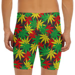 Classic Hemp Leaves Reggae Pattern Print Men's Long Boxer Briefs