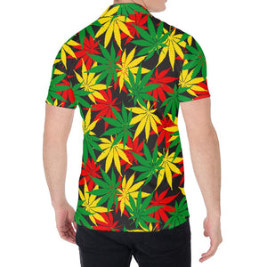 Classic Hemp Leaves Reggae Pattern Print Men's Shirt