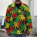 Classic Hemp Leaves Reggae Pattern Print Men's Shirt Jacket