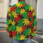 Classic Hemp Leaves Reggae Pattern Print Men's Shirt Jacket