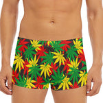 Classic Hemp Leaves Reggae Pattern Print Men's Short Boxer Briefs