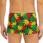 Classic Hemp Leaves Reggae Pattern Print Men's Short Boxer Briefs