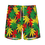Classic Hemp Leaves Reggae Pattern Print Men's Sports Shorts