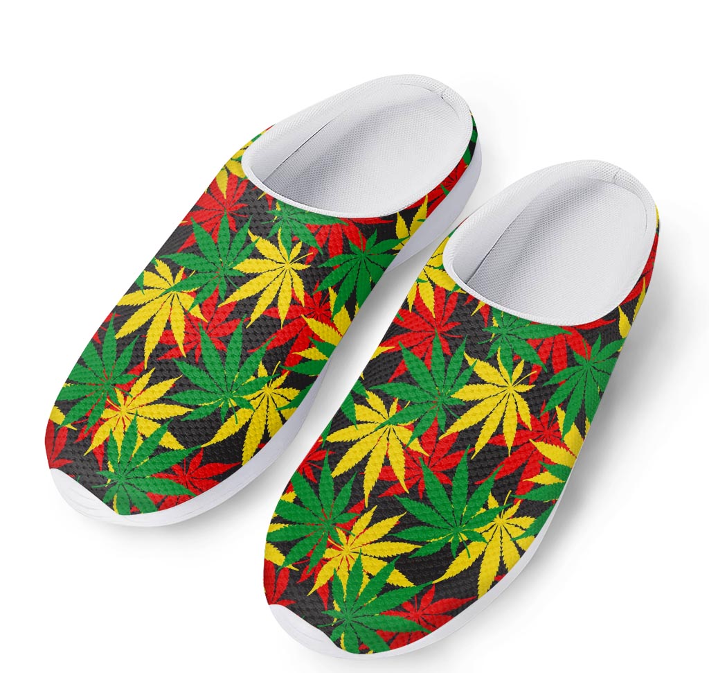 Classic Hemp Leaves Reggae Pattern Print Mesh Casual Shoes