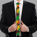 Classic Hemp Leaves Reggae Pattern Print Necktie