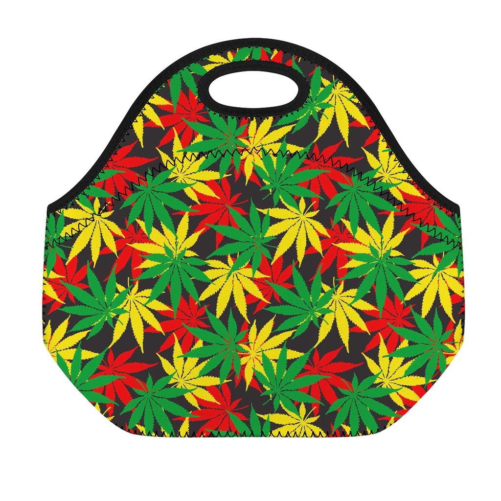 Classic Hemp Leaves Reggae Pattern Print Neoprene Lunch Bag