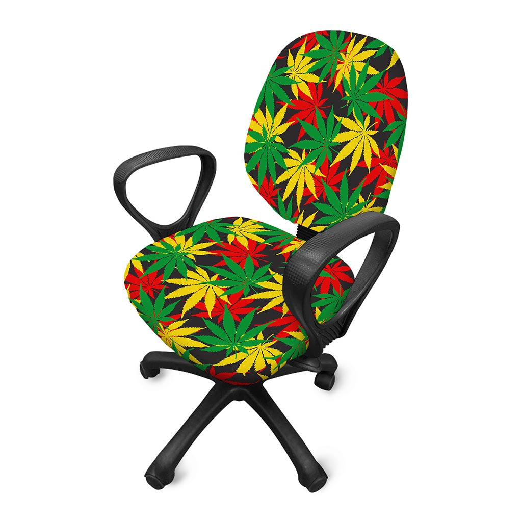 Classic Hemp Leaves Reggae Pattern Print Office Chair Cover