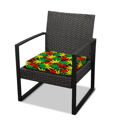 Classic Hemp Leaves Reggae Pattern Print Outdoor Seat Cushion Cover