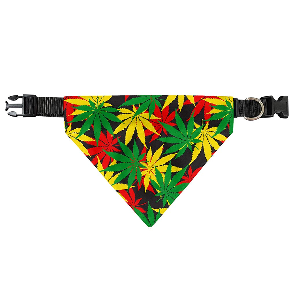 Classic Hemp Leaves Reggae Pattern Print Over The Collar Dog Bandana