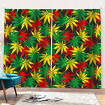 Classic Hemp Leaves Reggae Pattern Print Pencil Pleat Curtains
