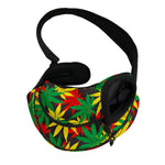 Classic Hemp Leaves Reggae Pattern Print Pet Sling Carrier