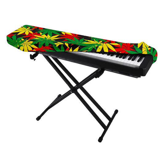 Classic Hemp Leaves Reggae Pattern Print Piano Keyboard Cover