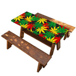 Classic Hemp Leaves Reggae Pattern Print Picnic Table Cover