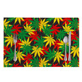 Classic Hemp Leaves Reggae Pattern Print Placemat