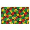 Classic Hemp Leaves Reggae Pattern Print Polyester Doormat