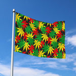 Classic Hemp Leaves Reggae Pattern Print Polyester Flag