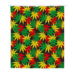 Classic Hemp Leaves Reggae Pattern Print Polyester Shower Curtain