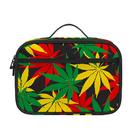 Classic Hemp Leaves Reggae Pattern Print Portable Lunch Bag