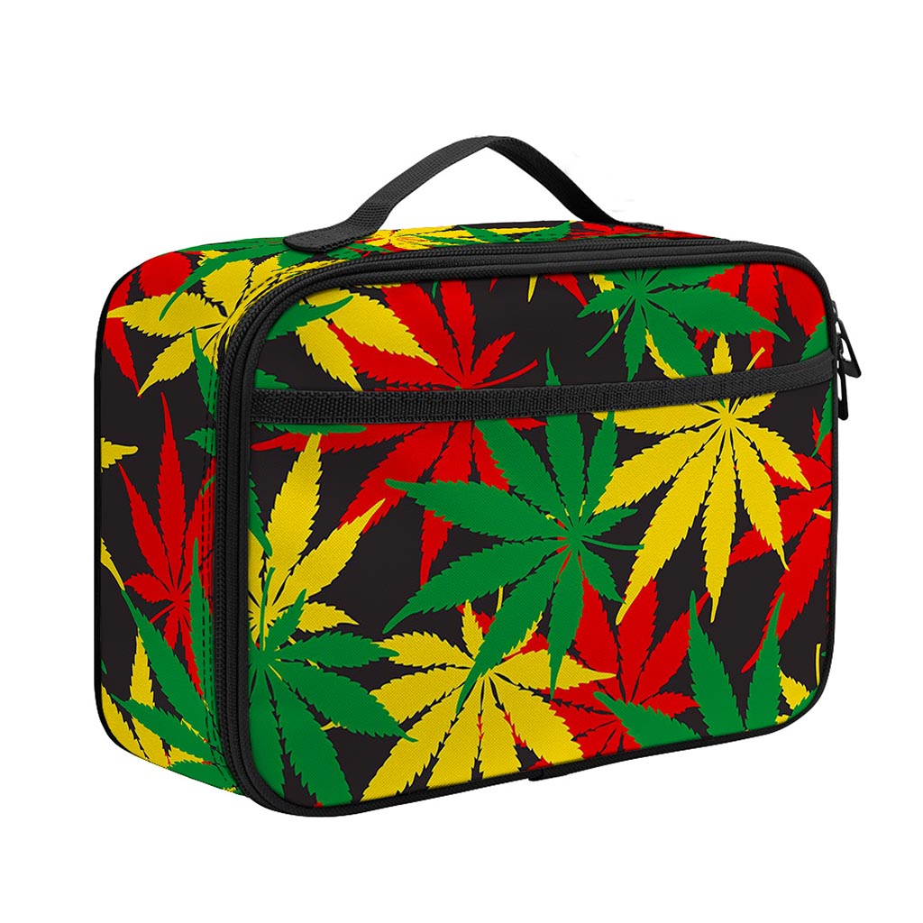 Classic Hemp Leaves Reggae Pattern Print Portable Lunch Bag
