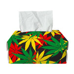Classic Hemp Leaves Reggae Pattern Print Rectangle Tissue Box Cover