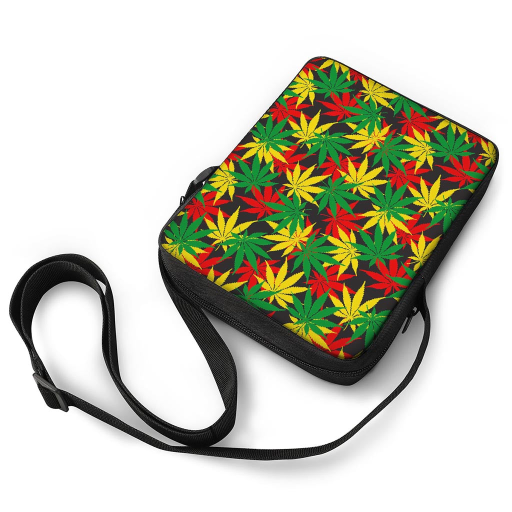 Classic Hemp Leaves Reggae Pattern Print Rectangular Crossbody Bag