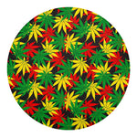 Classic Hemp Leaves Reggae Pattern Print Round Blanket