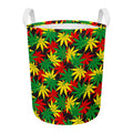 Classic Hemp Leaves Reggae Pattern Print Round Laundry Basket