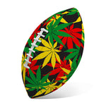 Classic Hemp Leaves Reggae Pattern Print Rugby Ball