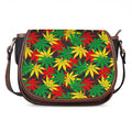 Classic Hemp Leaves Reggae Pattern Print Saddle Bag